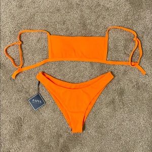 NWT SHEIN orange ribbed bikini